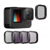 Conjunto de filtros para câmara Telesin ND8 ND16 ND32 CPL – kit preto de 4 peças