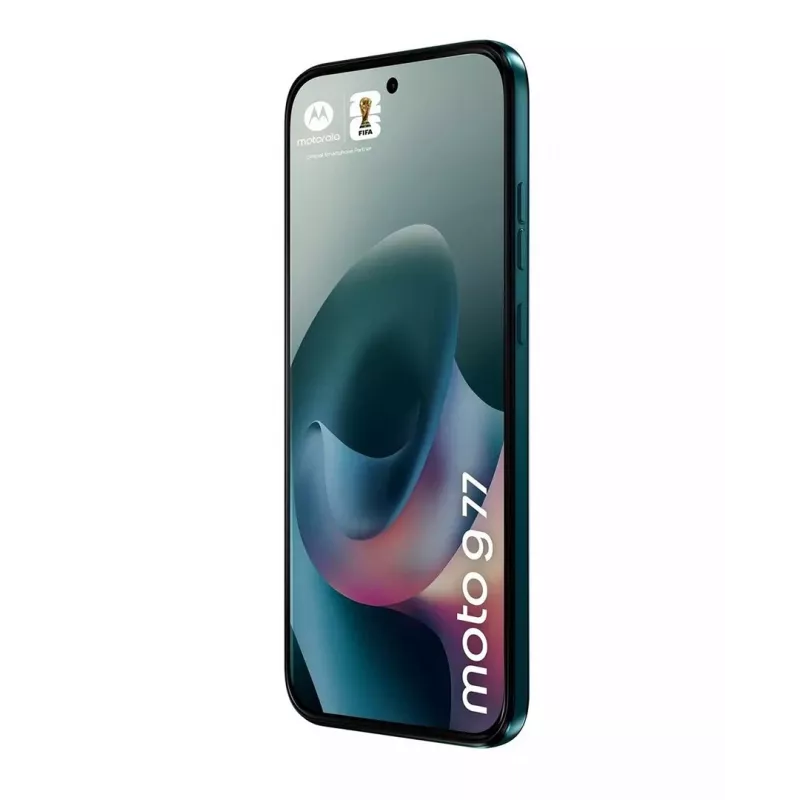 Smartphone Motorola G77 5G 12/256GB Shaded Spruce — 6,78 polegadas 120 Hz pOLED, Dimensity 6400, 108+8 MP, NFC, IP64