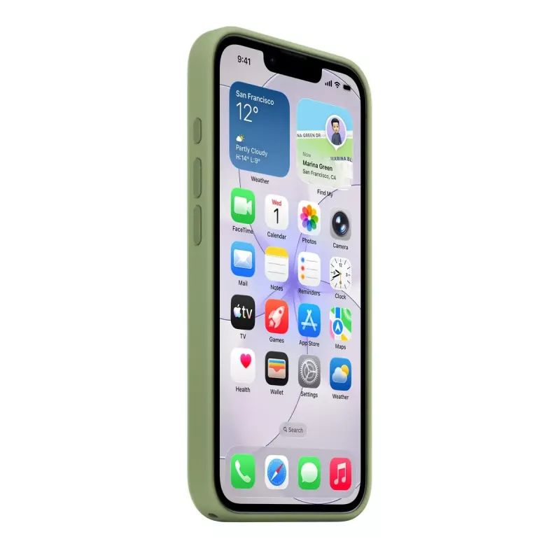 Capa de proteção em silicone com MagSafe para Apple iPhone 17e — Light Moss, compatível com ecrãs de 15,5 cm (6,1 polegadas)