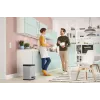 Balde do lixo retangular Hailo Öko duo Plus M 18 L em aço, branco