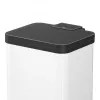 Balde do lixo retangular Hailo Öko duo Plus M 18 L em aço, branco