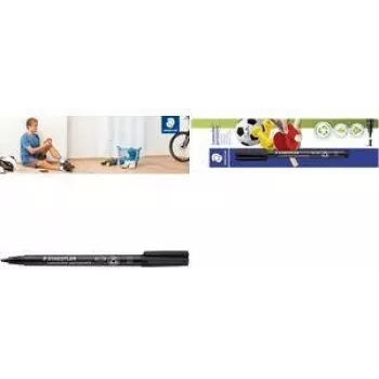 Marcador Staedtler 314-9 BK-1 – marcador permanente preto, origem Alemanha