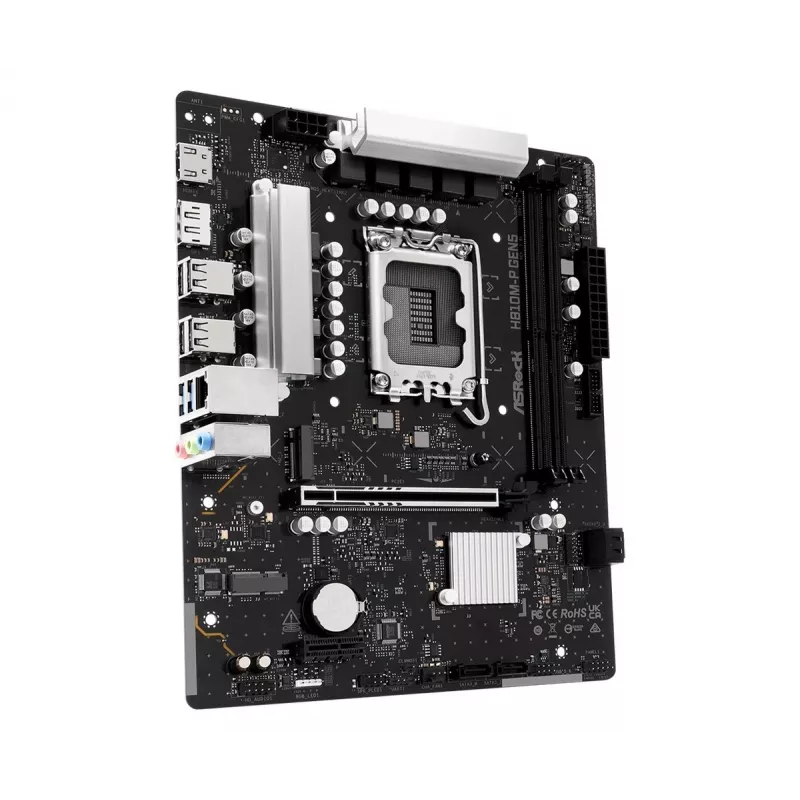 ASRock H810M-P Gen5 Motherboard, LGA 1851, Micro-ATX, DDR5