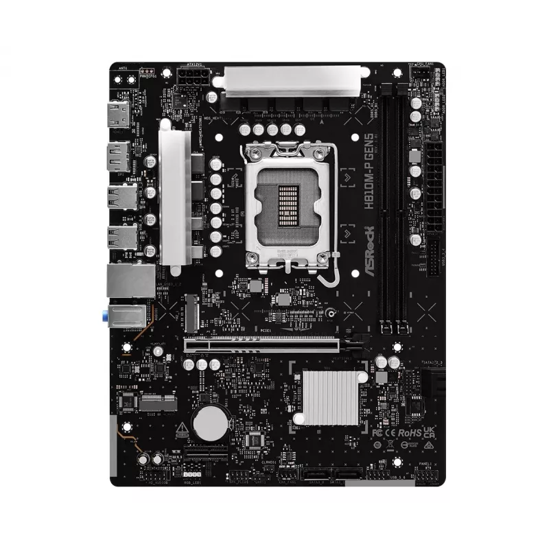 ASRock H810M-P Gen5 Motherboard, LGA 1851, Micro-ATX, DDR5