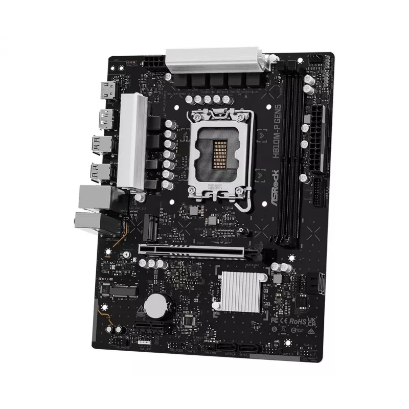ASRock H810M-P Gen5 Motherboard, LGA 1851, Micro-ATX, DDR5