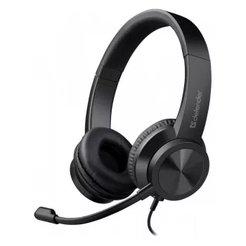 Auscultadores com fio e microfone DEFENDER tune 150 – preto, headset estéreo com fio