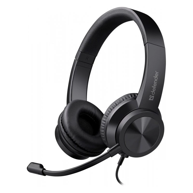 Auscultadores com fio e microfone DEFENDER tune 150 – preto, headset estéreo com fio