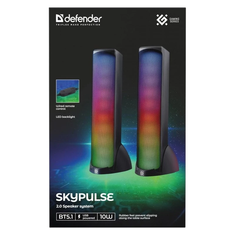 Defender Skypulse 2.0 Colunas para PC, 60 W, Bluetooth, RGB