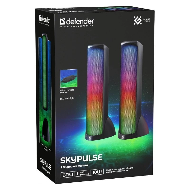 Defender Skypulse 2.0 Colunas para PC, 60 W, Bluetooth, RGB