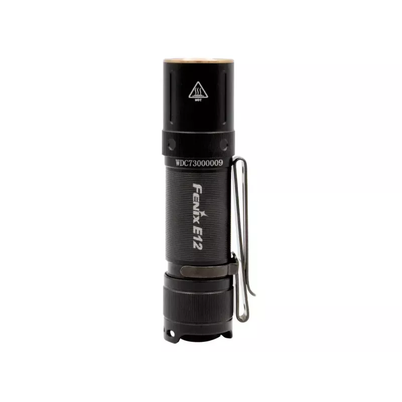 Lanterna de mão Fenix E12 V2.0 preta LED alumínio IP68 50000h