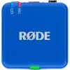 Microfone Rode Wireless Go III azul — sistema lavalier sem fios compacto