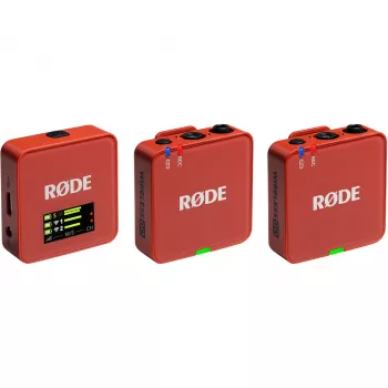 Sistema de microfone sem fios Rode Wireless Go III castanho — transmissão sem fios 2,4 GHz, kit compacto de dois canais