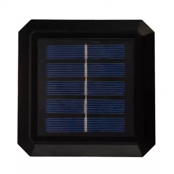 Luminária de coluna LED solar GreenBlue GB128 WW, 3200K branco neutro, cúpula, 100x100mm, preto
