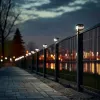 Luminária de coluna LED solar GreenBlue GB128 WW, 3200K branco neutro, cúpula, 100x100mm, preto