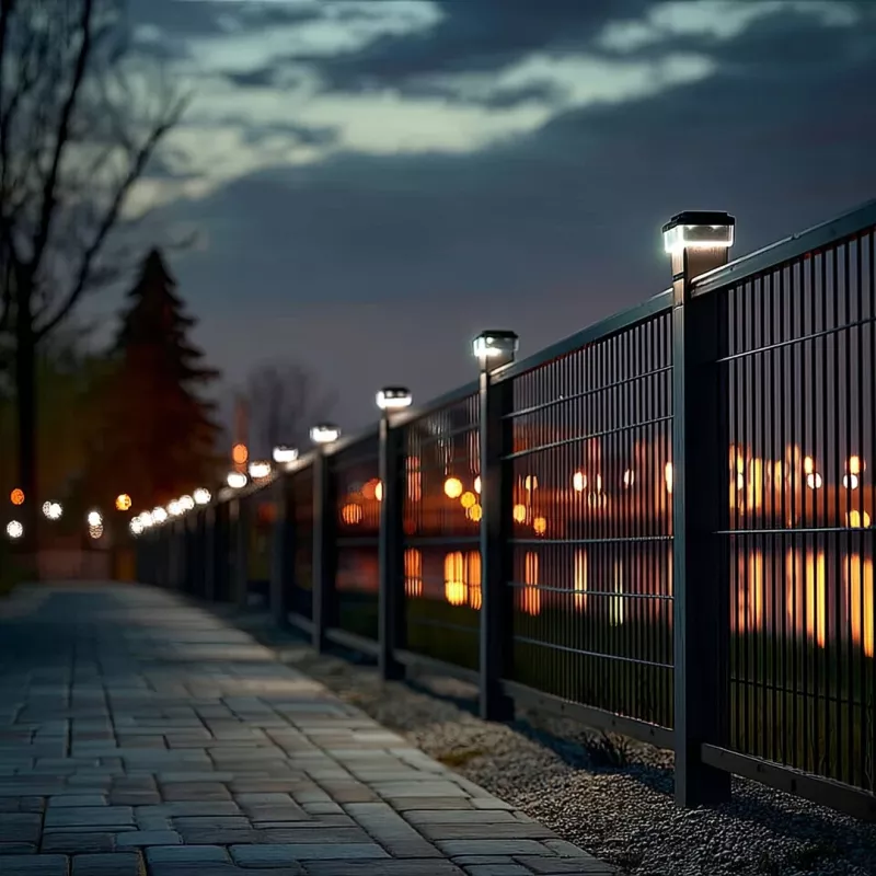 Luminária de coluna LED solar GreenBlue GB128 WW, 3200K branco neutro, cúpula, 100x100mm, preto