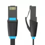 Cabo de rede plano UTP CAT6 Vention IBJBF RJ45 Ethernet 1000 Mbit/s 1 m preto