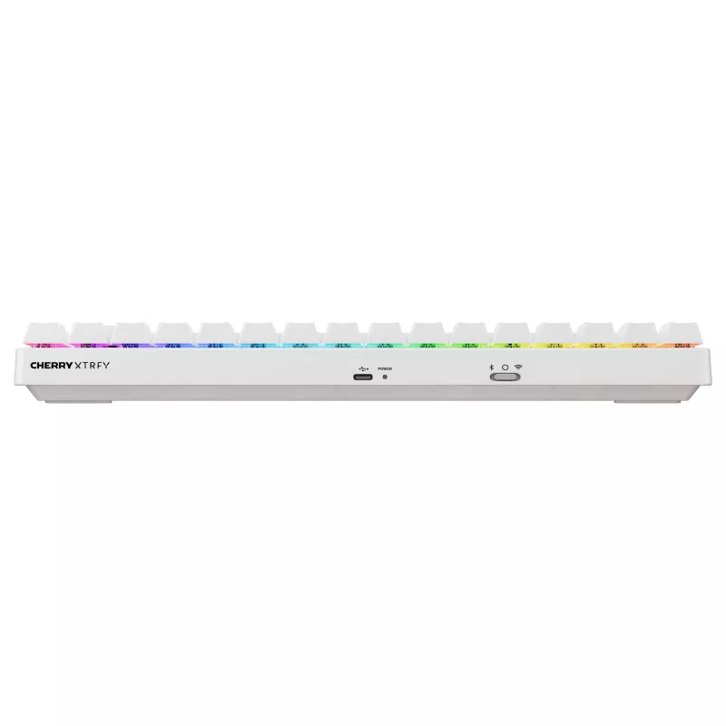 Teclado mecânico compacto sem fios Cherry XTRFY K33 75% QWERTZ alemão branco USB + RF + Bluetooth RGB