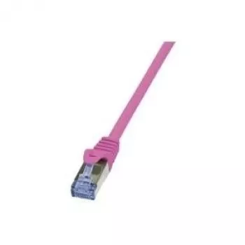 LogiLink PrimeLine - cabo de rede - RJ-45 (M) para RJ-45 (M) - 1 m - SFTP, PiMF - CAT 6a - sem halogéneos - rosa