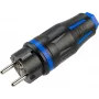 Ficha de contacto de proteção profissional BACHMANN CEE7/7, emborrachada, IP54, preto / azul (BM0017347)