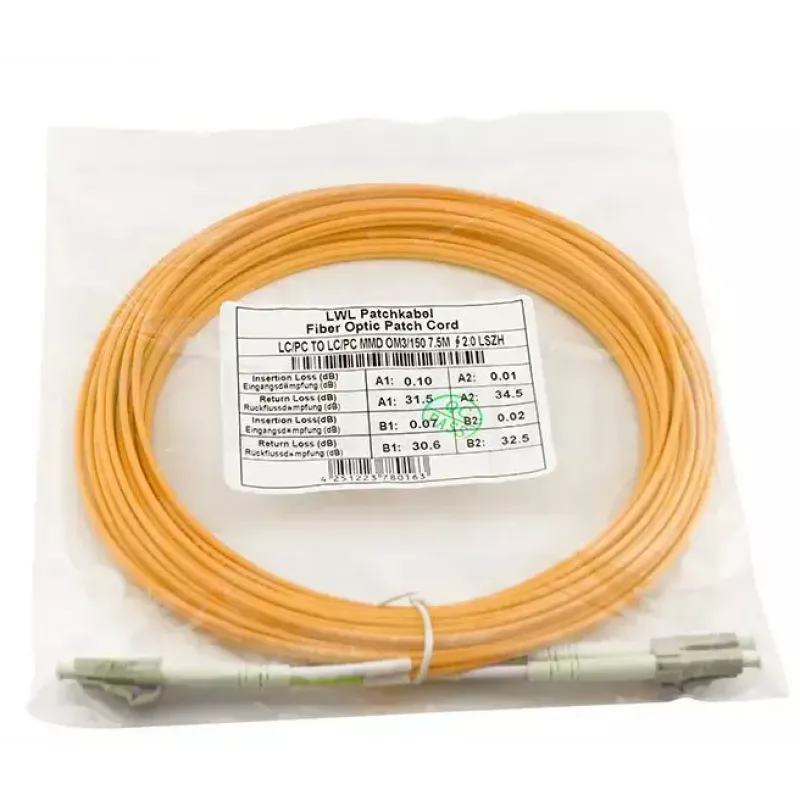 Cabo de fibra ótica multimodo BlueOptics OM2 LC‑LC 10 m laranja - CAB‑MMF50‑LC‑LC‑10‑BO