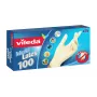Luvas de látex descartáveis VILEDA Multi Latex 100, bege, tamanho S/M, 100 unidades