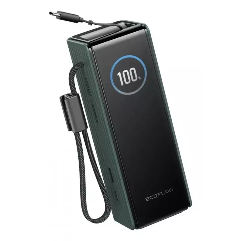 Powerbank EcoFlow RAPID 25000 mAh verde — 170 W de potência total, 2× USB-C, 1× USB-A