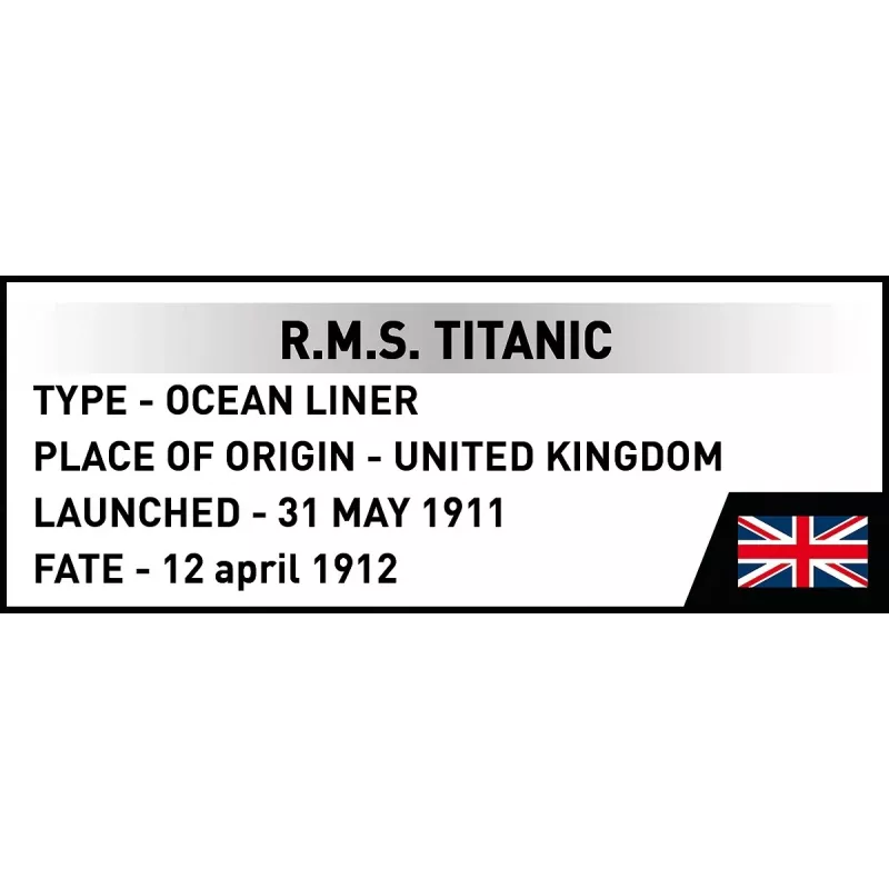 Kit de montagem Cobi R.M.S. Titanic, 848 peças, modelo de navio colecionável