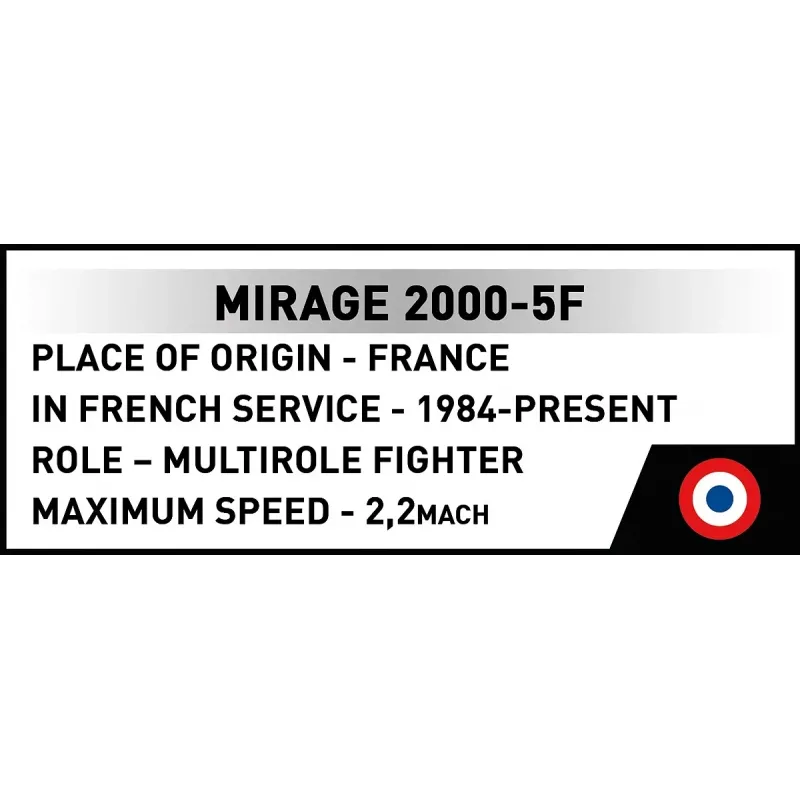 Kit de montagem Cobi Mirage 2000-5F, série Armed Forces, 495 peças, escala 1:48