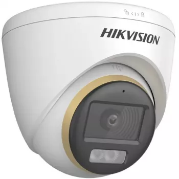 Câmara de vigilância dome IP Hikvision DS-2CE72DF3T-LFS (ColorVu, 2,8 mm, 1920x1080) para montagem no teto, interior/exterior