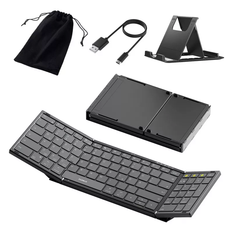 Teclado Bluetooth sem fios tamanho completo Inateck N0135 preto — QWERTZ, interruptores de tesoura