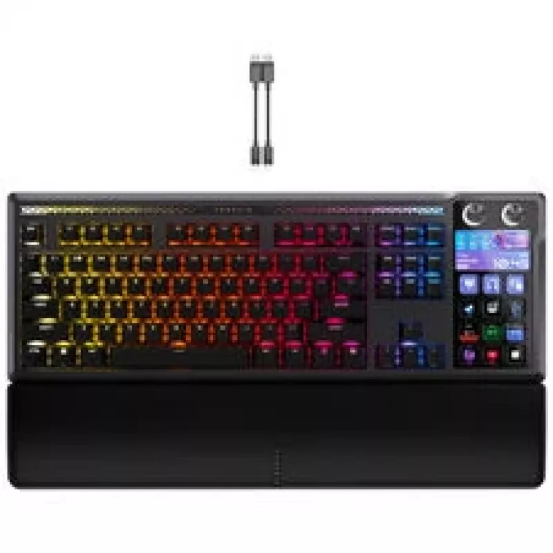 Teclado gaming Corsair Galleon 100 SD, tamanho completo, Stream Deck integrado, Hot-Swap, DE - preto