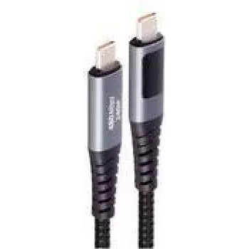 Cabo USB-C para USB-C ShiverPeaks BS14-59035 USB 2.0, 2 m, contactos dourados, blindagem magnética, preto/cinzento