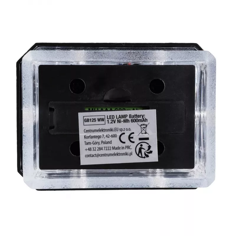 Luminária de balizamento LED solar GreenBlue, 60x40mm, quebra-luz em forma de envelope, 3200K, GB125 WW