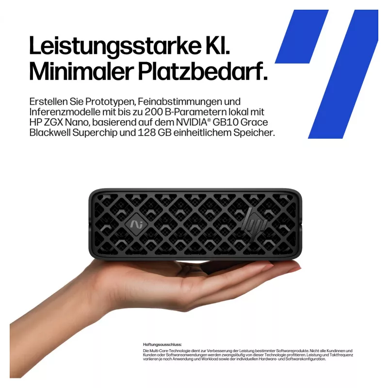 HP ZGX NANO G1n AI Mini GB10 com Nvidia Blackwell, 128 GB RAM, 2 TB SSD, DGX WLAN