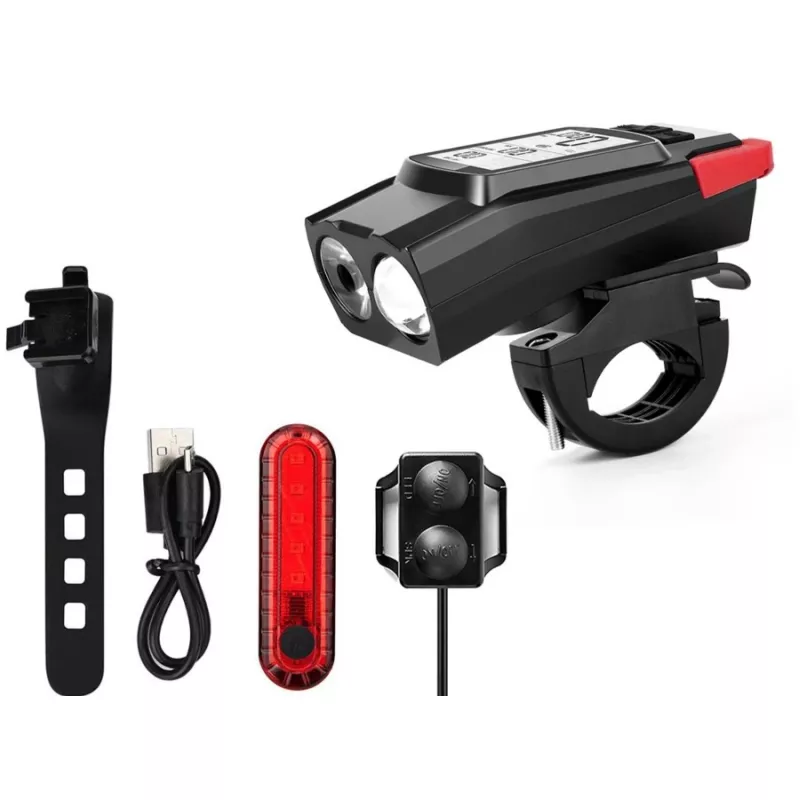 Conjunto de luzes para bicicleta Extralink com velocímetro + luz traseira
