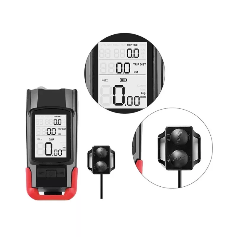Conjunto de luzes para bicicleta Extralink com velocímetro + luz traseira