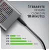 Caixa externa AXAGON EEM2-20GD USB-C 20 Gbps para duas SSD M.2 NVMe com clonagem por hardware