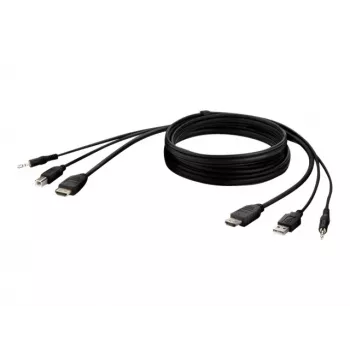 Cabo KVM Belkin F1DN1CCBL — HDMI para USB A/B com áudio, conectores USB para teclado/rato, 3 m