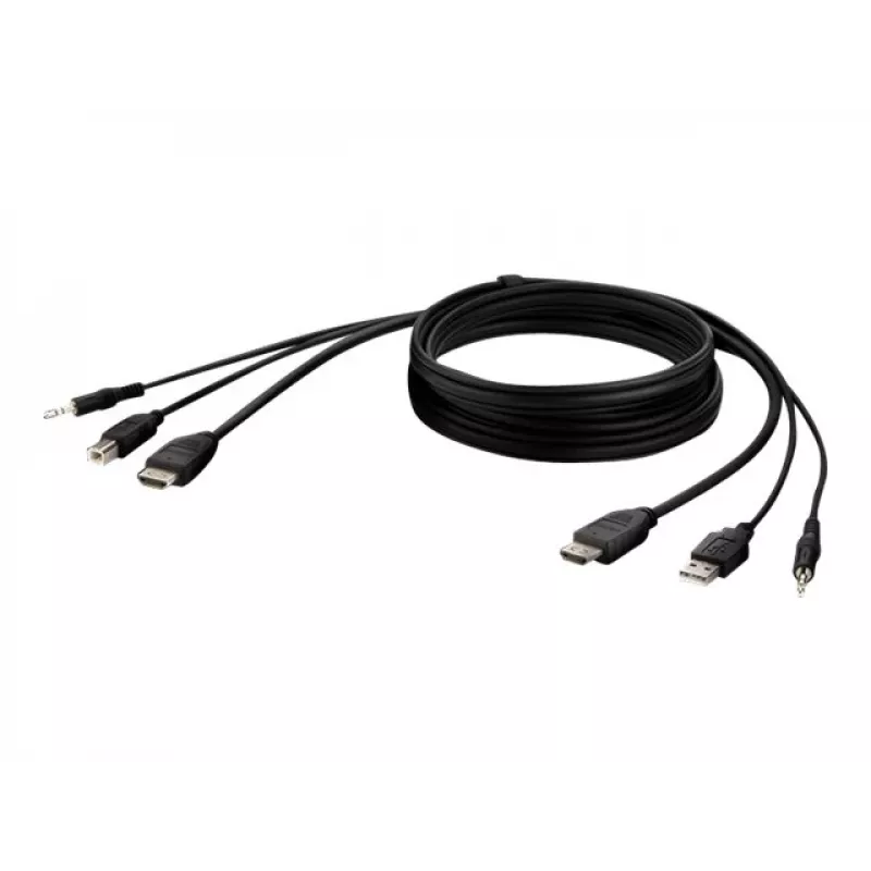 Cabo KVM Belkin F1DN1CCBL — HDMI para USB A/B com áudio, conectores USB para teclado/rato, 3 m