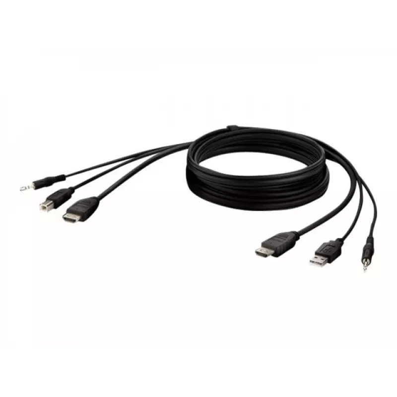 Cabo KVM Belkin F1DN1CCBL — HDMI para USB A/B com áudio, conectores USB para teclado/rato, 3 m