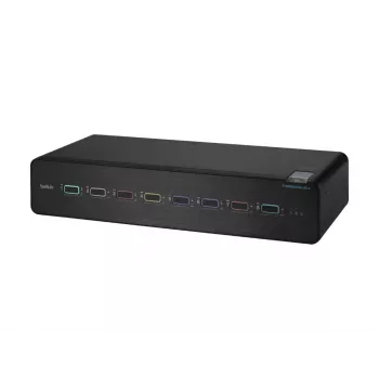 Switch KVM Belkin F1DN208KVM-UN-4 – 8 portas Dual-Head HDMI/DisplayPort, teclado e rato USB, 4K@60Hz, montagem em rack, preto