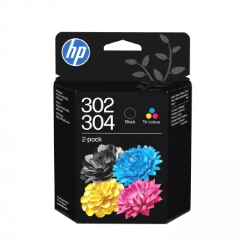 Pack combinado de tinteiros HP 302/304 Tri-Color/preto 2 unidades