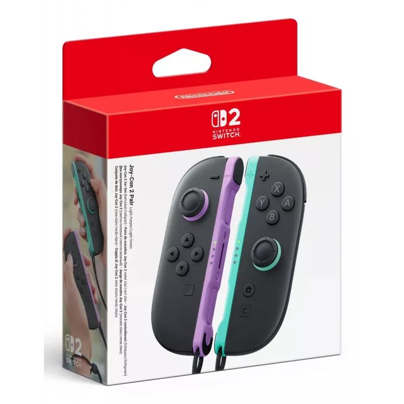 Nintendo Joy-Con 2 Par Violeta claro/Verde claro, Gamepad, Nintendo Switch 2, Botão Home, Analógico/Digital, Sem fios, Bluetooth