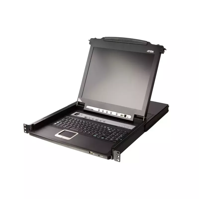 Comutador KVM LCD ATEN 8 portas 43,2 cm (17 polegadas) (USB – PS/2 VGA) com porta periférica USB