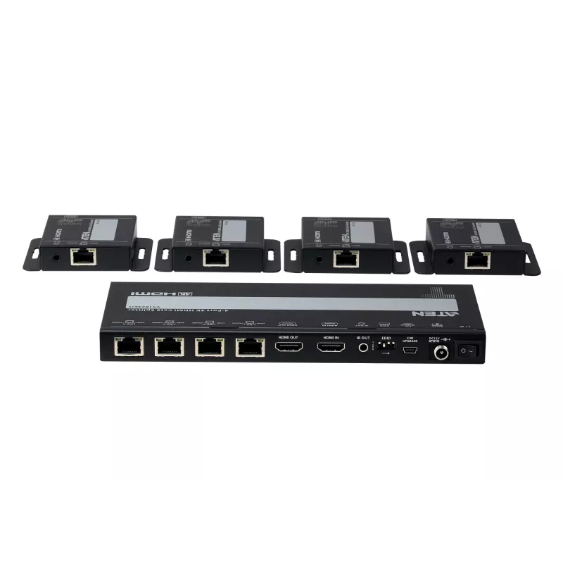 ATEN VS1824KIT Kit de splitter HDMI 4K Cat 6 de 4 portas com 4 recetores