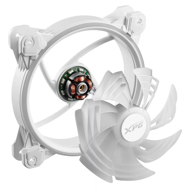 Ventoinha XPG HURRICANE 120 ARGB PWM White, 12 cm, 600 RPM, 2000 RPM, branco