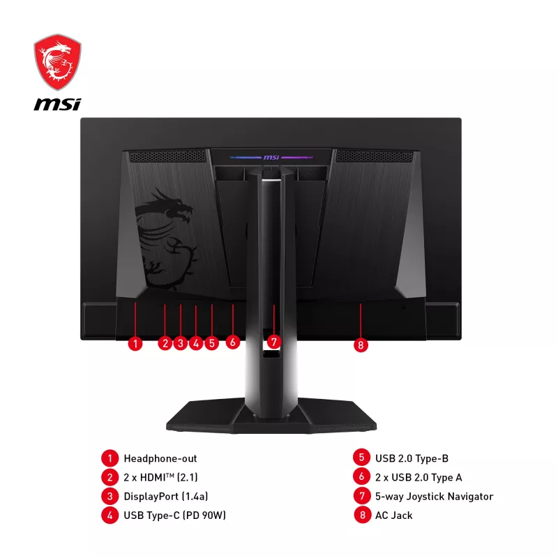 MSI MPG 271QRXDE QD-OLED Monitor de computador 67,3 cm (26,5 polegadas) 2560 x 1440 píxeis Wide Quad HD Preto