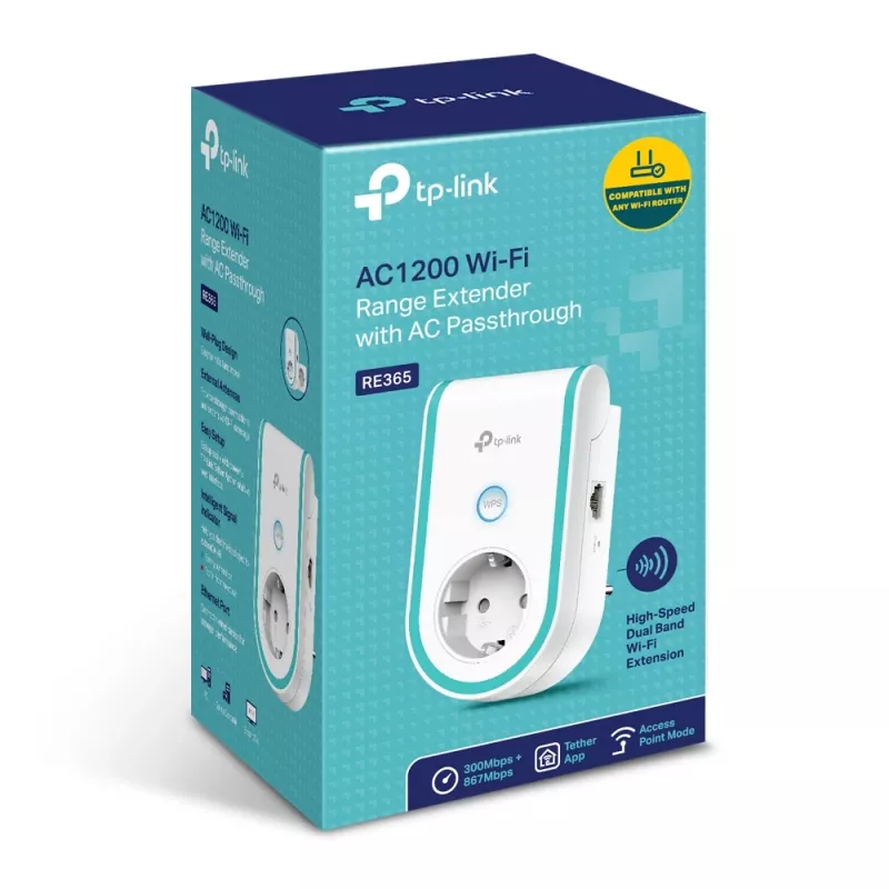 TP-Link RE365 Extensor de rede Repetidor de rede Branco 10, 100 Mbit/s