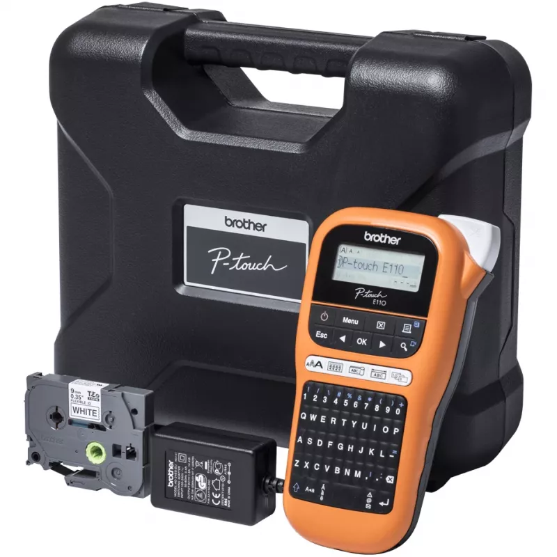 Impressora de etiquetas Brother PT-E110VP transferência térmica cor 180 x 180 DPI 20 mm/s TZe QWERTY