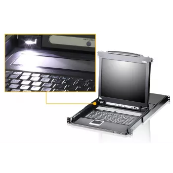 Consola de rack ATEN CL5708N 48,3 cm (19 polegadas) Preto 1U